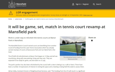 It will be game, set, match in tennis court revamp at Mansfield park