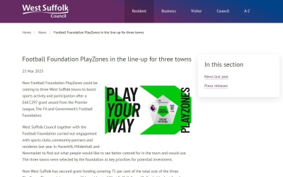 Football Foundation PlayZones in the line-up for three towns